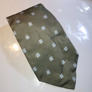 Countess Mara Brown W/ Grey Squares 100% Silk Handmade In Italy Tie